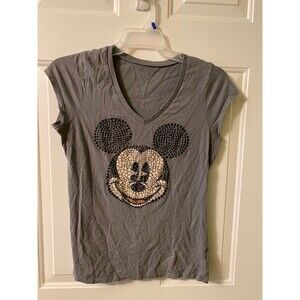 Size Large V neck Disney Dotted t shirt Mickey Mouse